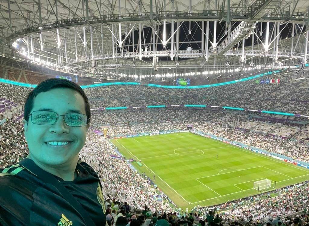 José estuvo presente en el partido México vs Argentina en el estadio Lusail junto a 40 mil almas.