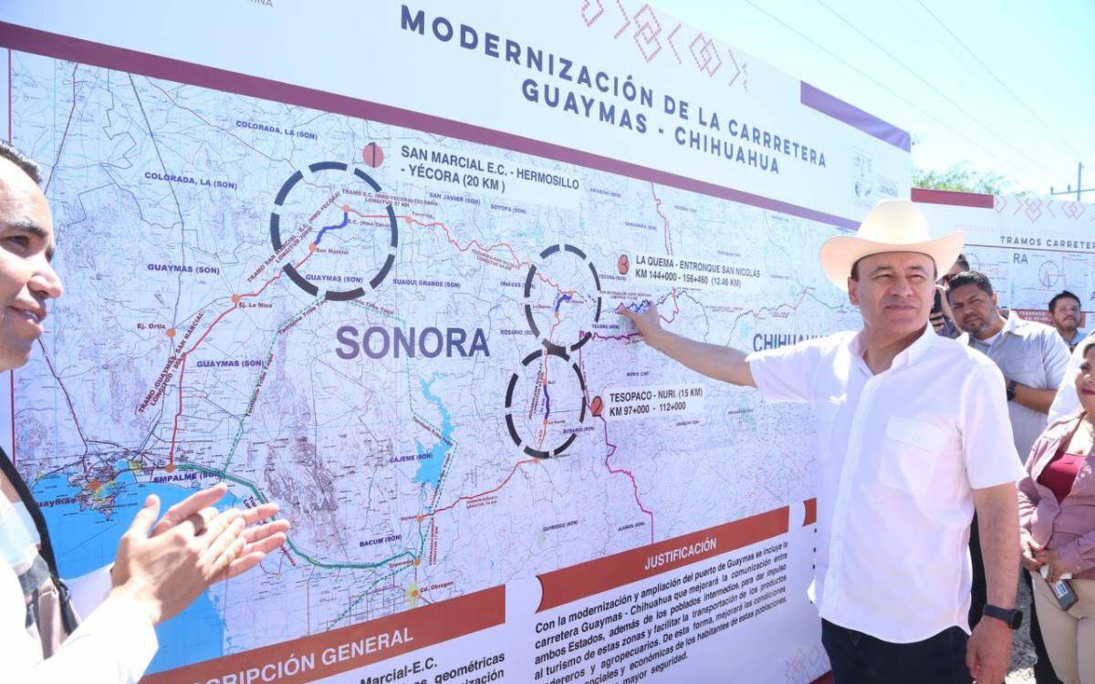 El Gobernador Alfonso Durazo en octubre anunció el inicio de obra junto a militares y alcaldes de la región.