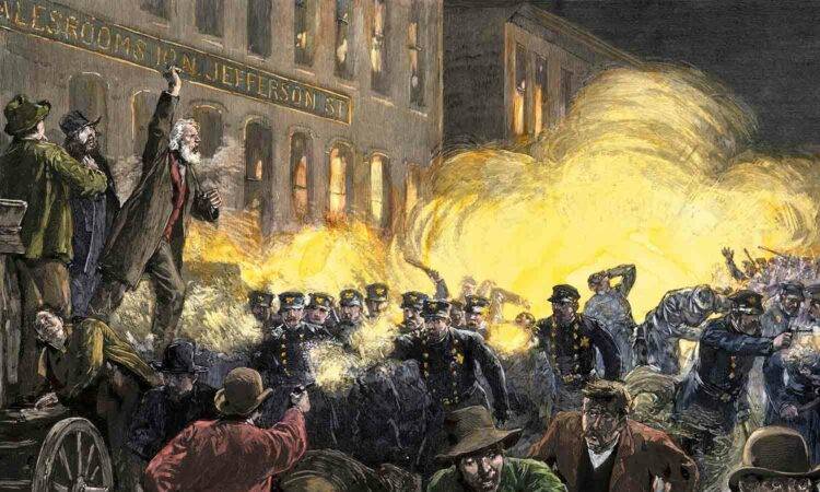 La Revuelta de Haymarket y los Mártires de Chicago.