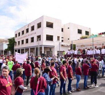 Marcha conmemorativa al Día del Trabajo en Hermosillo