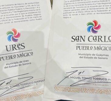 La Secretaría de Turismo agregó a dos municipios de Sonora a su lista de pueblos mágicos, siendo San Carlos y Úres junto a Magdalena de Kino y Álamos.