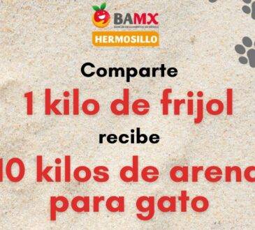 Dónde por cada kilo de frijol que lleven, ellos les entregaran 10 kilos de arena para gato, estaran de lunes a viernes de 8:00 am a 4:00 pm