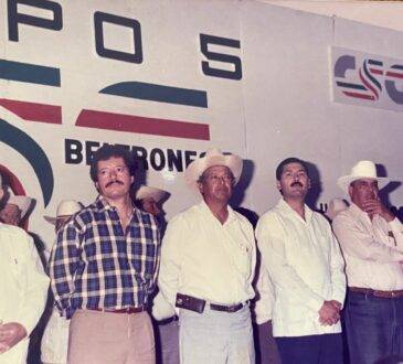 En la imagen de izquierda a derecha: Espiridión Durán; Luis Donaldo Colosio; Agapito Parra Mares; Manlio Fabio Beltrones; y Ramiro Valdez.