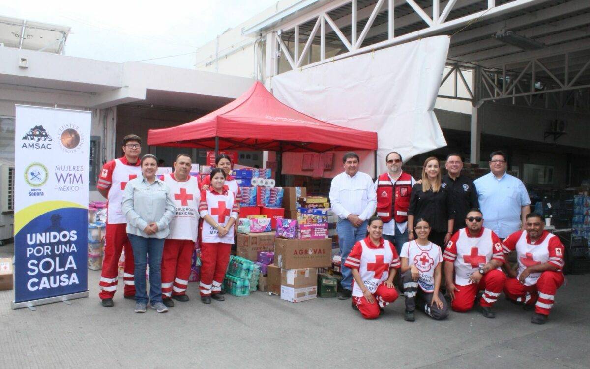 El sector minero de Sonora continúa Centro de Acopio instalado en la AIMMGM Distrito Sonora, para apoyar a población afectada por huracán Otis