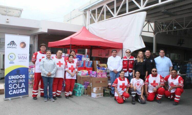 El sector minero de Sonora continúa Centro de Acopio instalado en la AIMMGM Distrito Sonora, para apoyar a población afectada por huracán Otis
