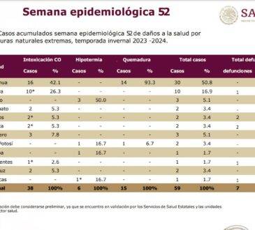 La Secretaría de Salud Federal confirmó la primera defunción de la temporada invernal en Sonora, donde una persona falleció por intoxicación de monóxido de carbono