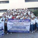 Manifestación de trabajadores del Poder Judicial Federal en Hermosillo.