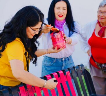 Concientizarán a familias acerca del cáncer, la presidenta de DIF Municipal, Toñita Montenegro de Sandoval pintarán bancas de parques de color rosa en este mes de octubre.