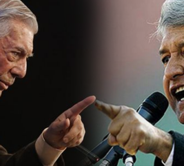 Escritor Mario Vargas Llosa y el expresidente López Obrador.